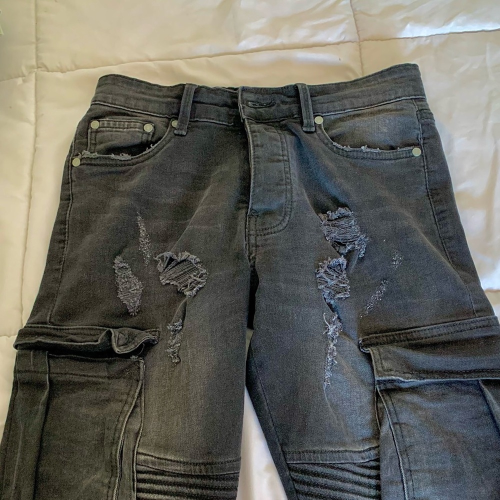 Black Ripped Jeans 👖 Men - Picture 3 of 6